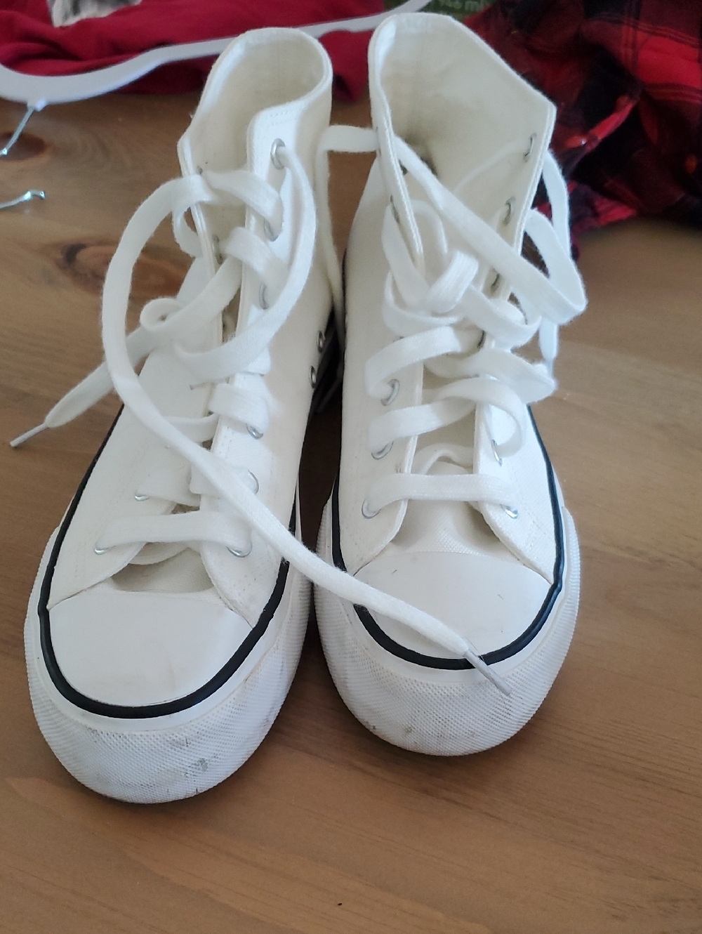 White High-Top Canvas Sneakers